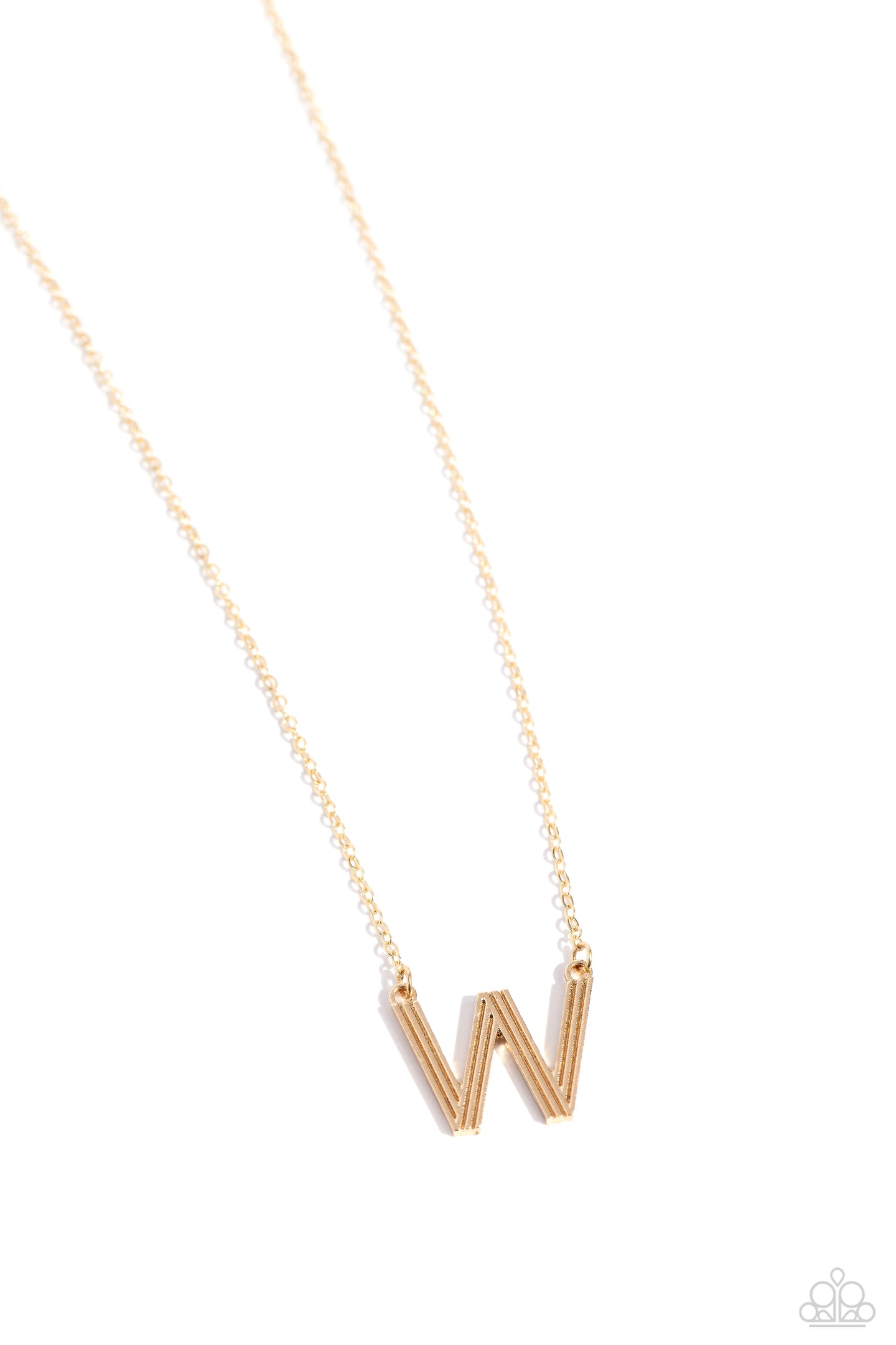 Leave Your Initials - Gold - W necklace A094