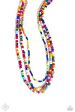 Load image into Gallery viewer, Multicolored Mashup - Gold necklace Dec 2023 FF 2072
