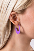 Load image into Gallery viewer, Fun-Loving Feature - Purple hoop earring D010
