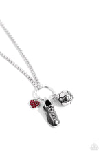 Load image into Gallery viewer, Corner Kick - Red necklace B086

