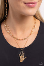 Load image into Gallery viewer, Giving a Hand - Gold necklace E009
