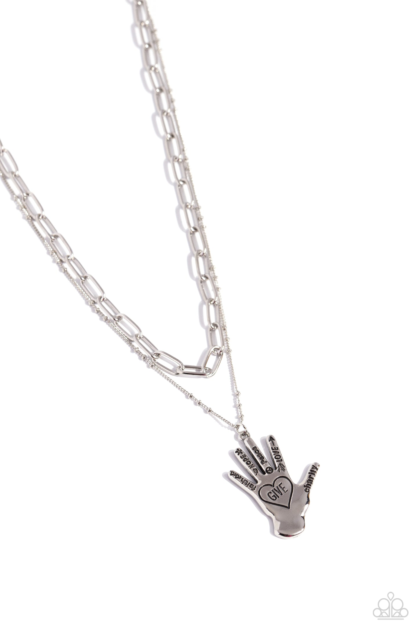 Giving a Hand - Silver necklace B129
