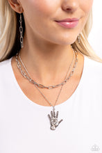 Load image into Gallery viewer, Giving a Hand - Silver necklace B129
