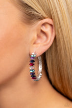 Load image into Gallery viewer, Rainbow Range - Multi Silver hoop earring A023
