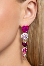 Load image into Gallery viewer, Cascading Casanova - Pink earring 2038
