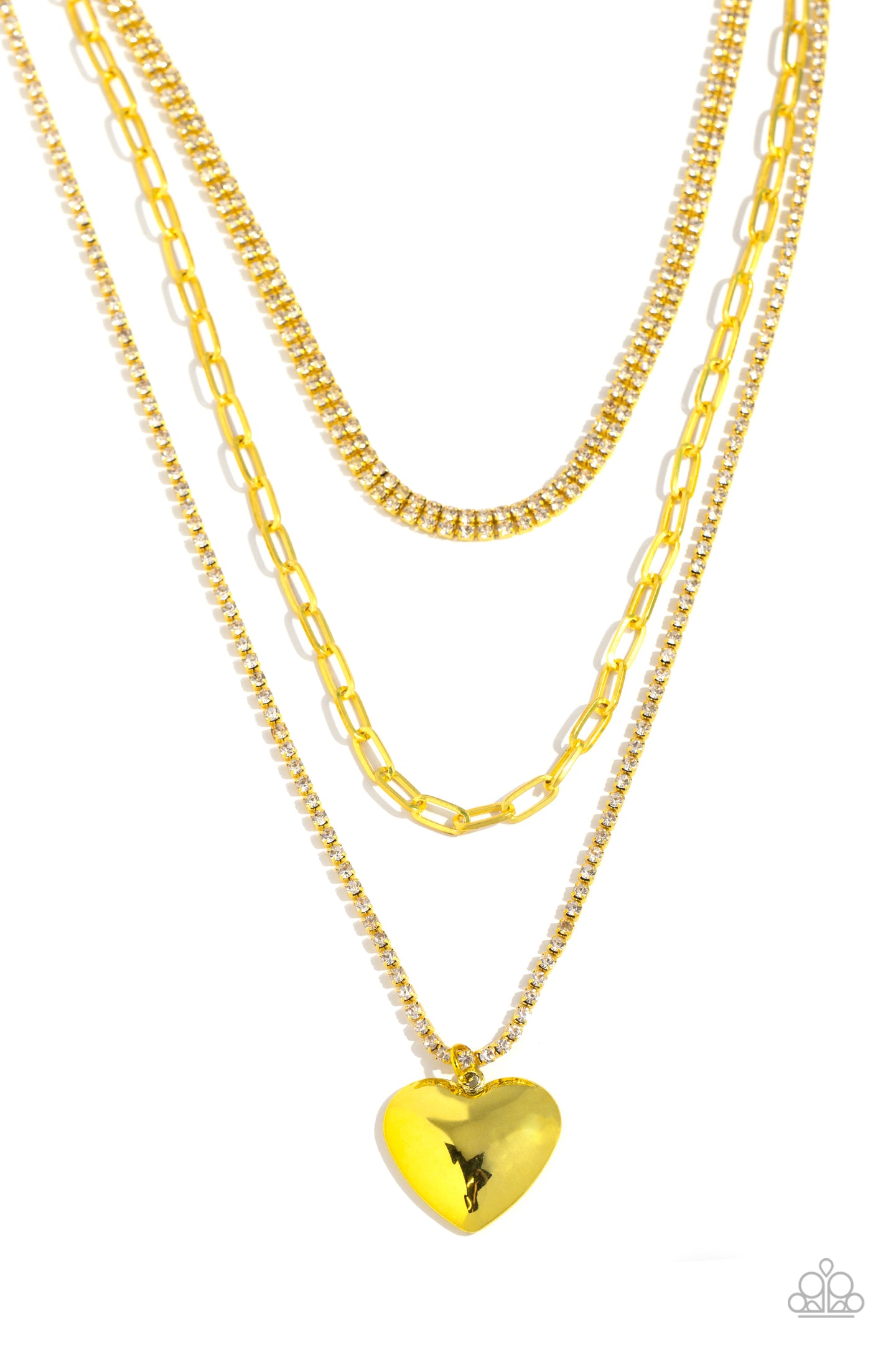 Caring Cascade - Yellow necklace D026