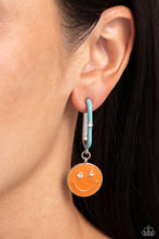 Load image into Gallery viewer, Personable Pizzazz - Orange hoop earring E016
