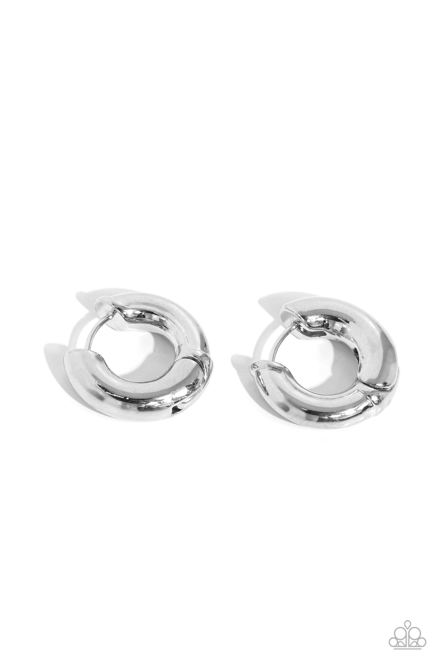 Textured Theme - Silver hoop earring D063