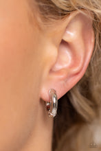 Load image into Gallery viewer, Textured Theme - Silver hoop earring D063

