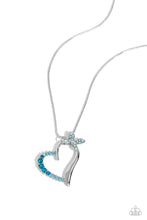 Load image into Gallery viewer, Half-Hearted Haven - Blue necklace D002
