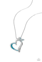 Load image into Gallery viewer, Half-Hearted Haven - Blue necklace C016
