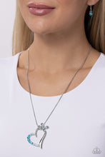 Load image into Gallery viewer, Half-Hearted Haven - Blue necklace C016
