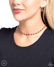 Load image into Gallery viewer, Dancing Dalliance - Red choker necklace A075
