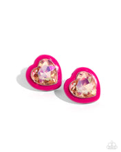 Load image into Gallery viewer, Heartfelt Haute - Pink post earring D030
