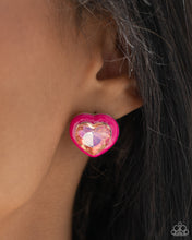 Load image into Gallery viewer, Heartfelt Haute - Pink post earring D030
