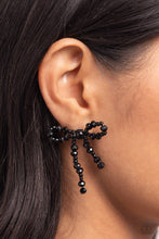Load image into Gallery viewer, The BOW Must Go On - Black earring D055
