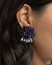 Load image into Gallery viewer, Streamlined Sass - Purple post earring E056
