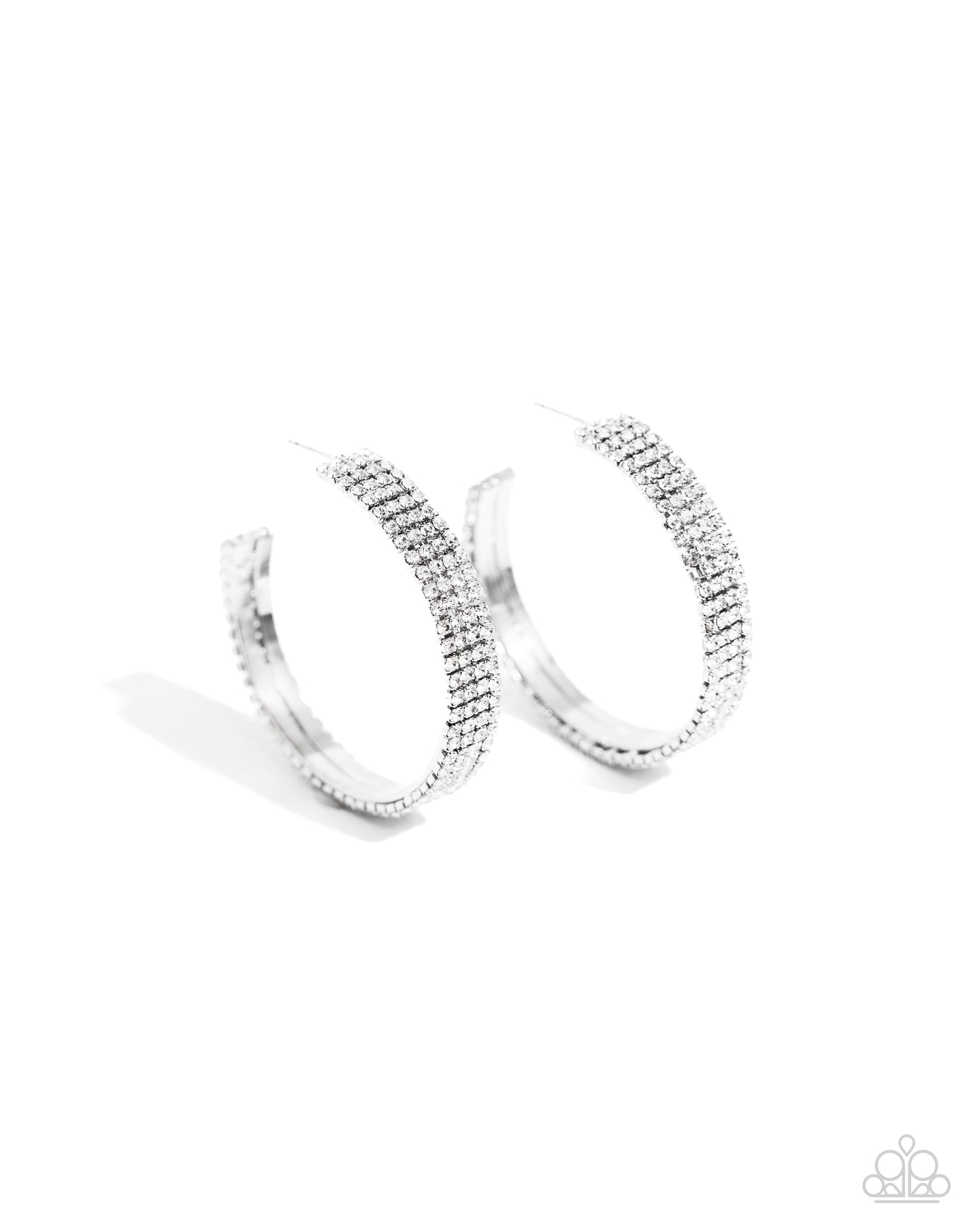 Stacked Symmetry - White hoop earring D036