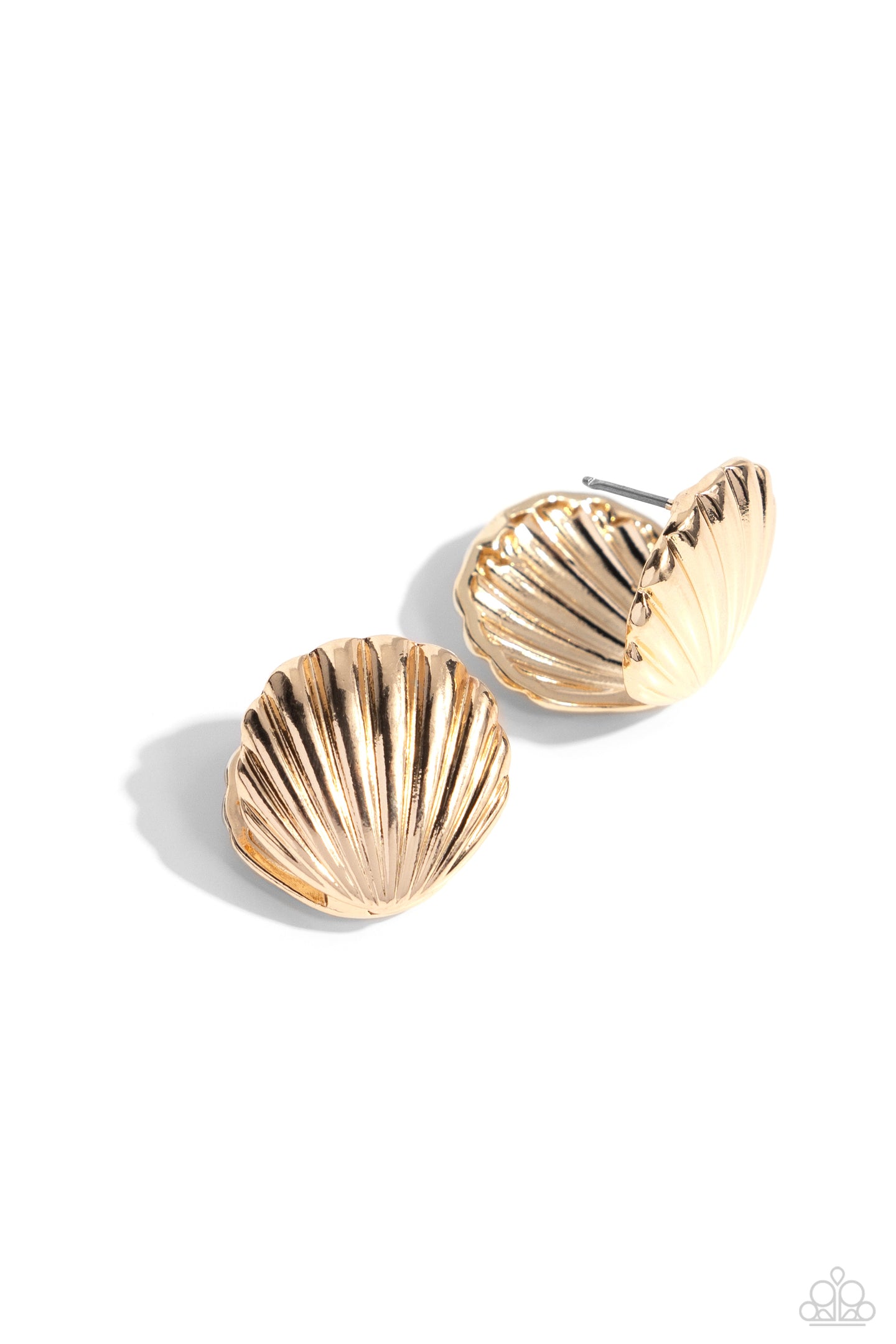 Seashell Surprise - Gold hinge hoop earring D048