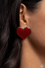 Load image into Gallery viewer, Glitter Gamble - Red post earring D046
