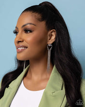 Load image into Gallery viewer, Elongated Effervescence - White earring E013
