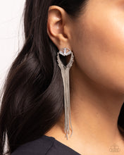 Load image into Gallery viewer, Elongated Effervescence - White earring E013
