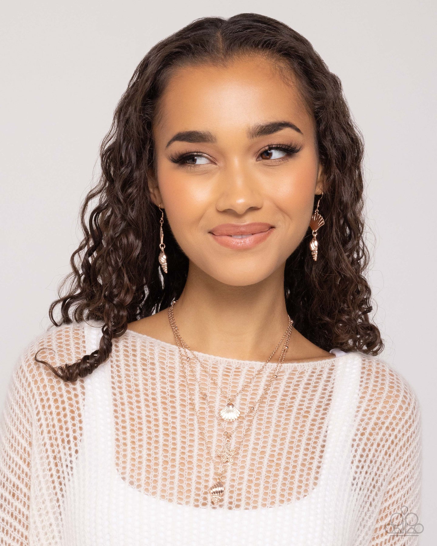 $16 SET Seashell Sonata - Rose Gold plus matching earring D083/2061