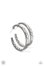 Load image into Gallery viewer, GLITZY By Association - Gunmetal hoop earring 644
