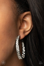 Load image into Gallery viewer, GLITZY By Association - Gunmetal hoop earring 644
