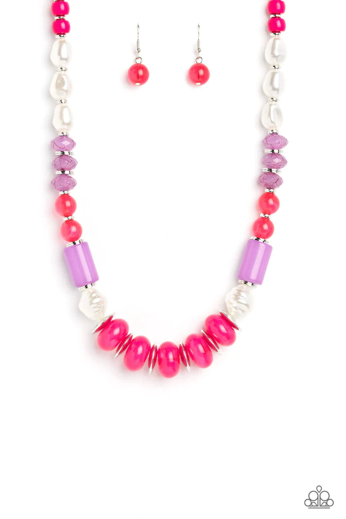 A SHEEN Slate - Pink necklace A079