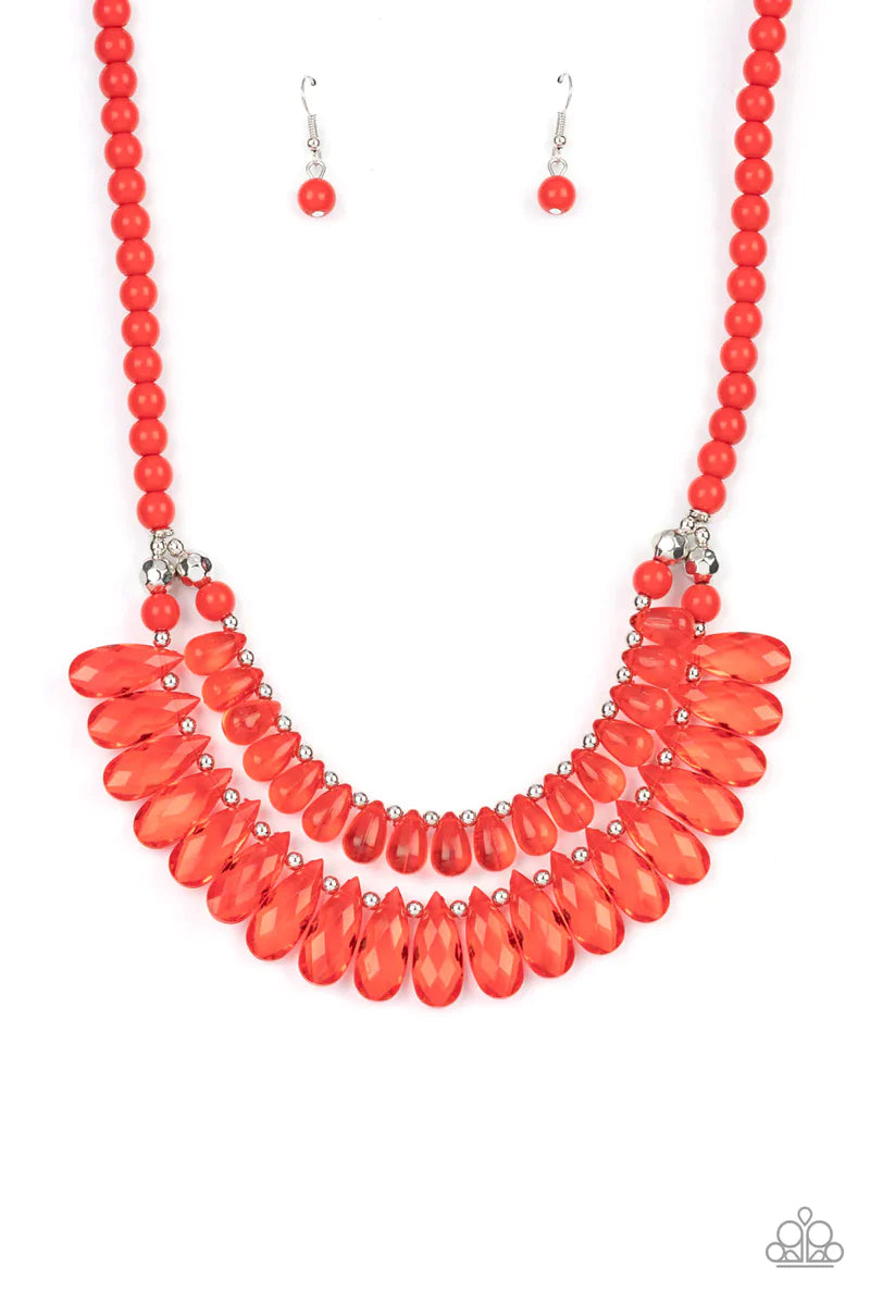 All Across the GLOBETROTTER - Red necklace B097