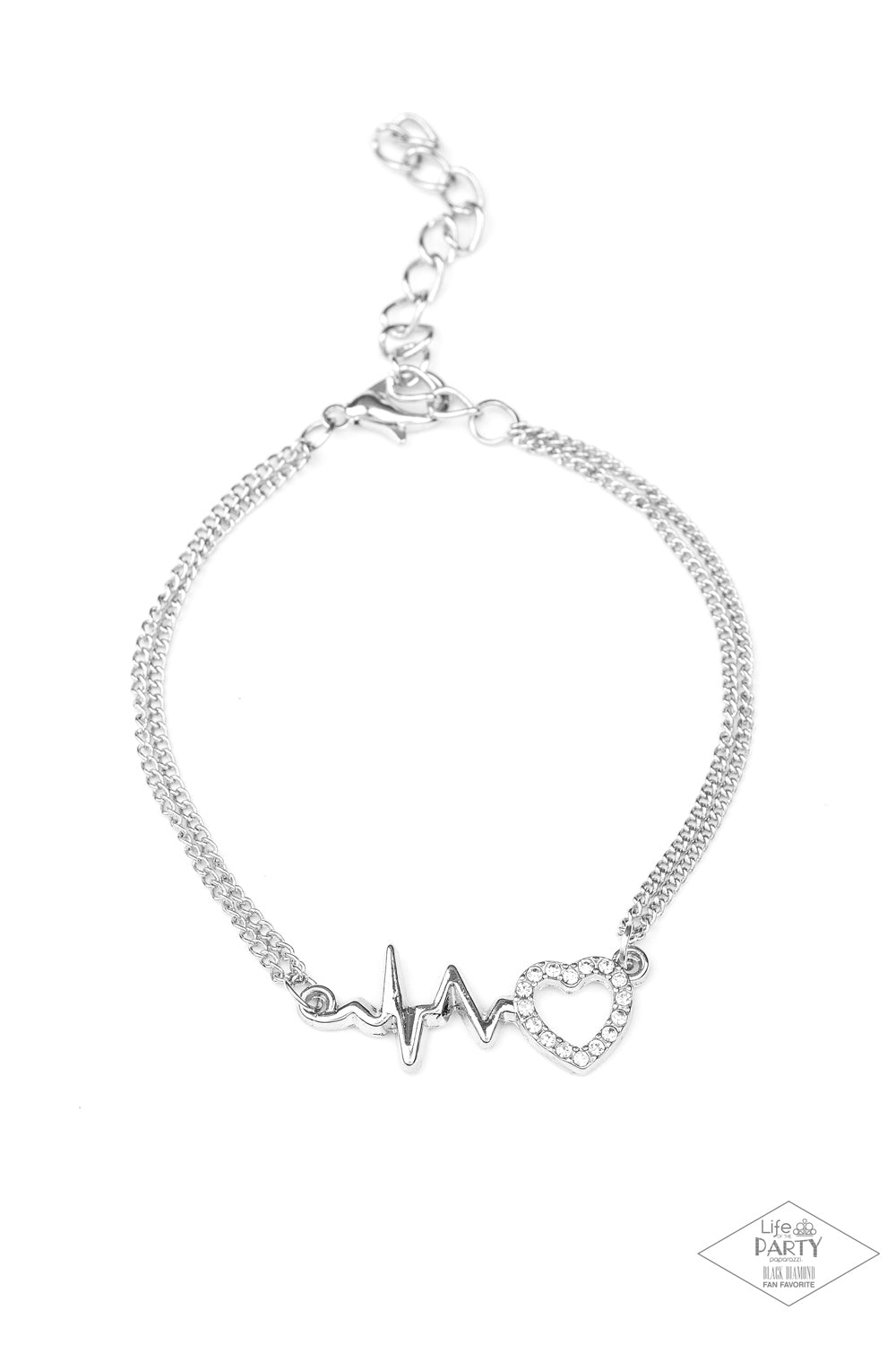 Skipping Beats - white - bracelet Paparazzi C020