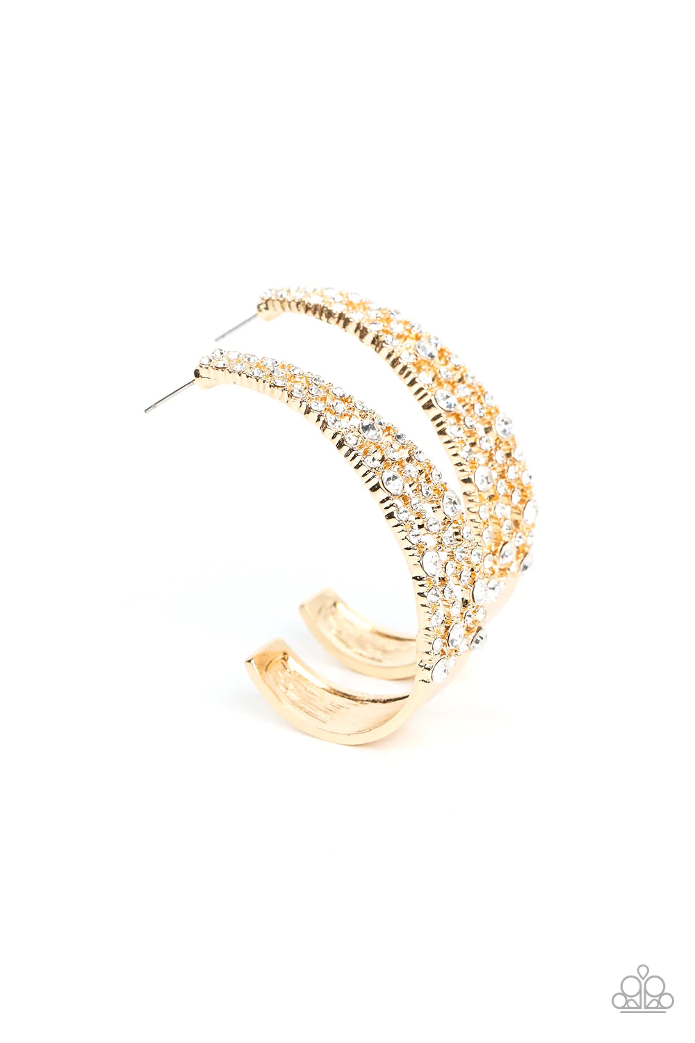 Cold as Ice - Gold hoop earring D047