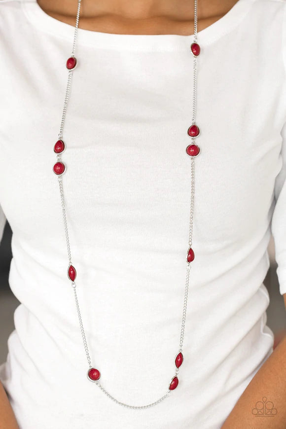 Pacific Piers - Red Necklace D018