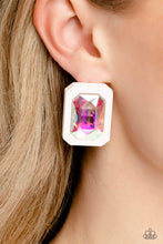 Load image into Gallery viewer, Edgy Emeralds - Multi post earring C027
