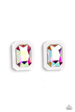 Load image into Gallery viewer, Edgy Emeralds - Multi post earring C027
